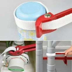 PREMIER Clé à Sangle Réglable Clé A Sangle Filtre à Huile Universel Poignée Antidérapante De 30cm Bracelet 85cm Clef à Sangle Durable Facile A Utiliser Pour Filtres à Huile Tuyaux D'Arrosage Robinet，rouge, Une Pièce -Clés et douilles Soldes 64999343 4