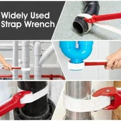 PREMIER Clé à Sangle Réglable Clé A Sangle Filtre à Huile Universel Poignée Antidérapante De 30cm Bracelet 85cm Clef à Sangle Durable Facile A Utiliser Pour Filtres à Huile Tuyaux D'Arrosage Robinet，rouge, Une Pièce -Clés et douilles Soldes 64999343 5