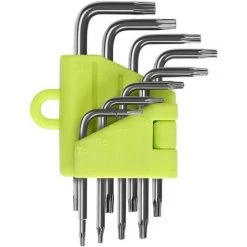 OSQI Clés Torx Décalées, Kit De 8 Clés Allen Torx, Tournevis étoile T5 T6 T7 T8 T9 T10 T15 T20, Jeux De Clés Outils à Main Clés Hexagonales Torx