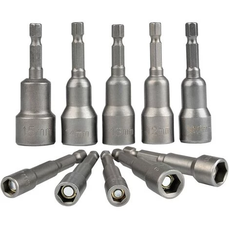 OSQI 10 Pièces Jeu De Douilles Hexagonales Magnétiques 6-15mm Tournevis à Percussion, Jeu De Clés à Douille Hexagonales Magnétiques Outil D'adaptateur De Prise De Douille Hexagonale Magnétique 1/4 4 OSQI 10 Pièces Jeu De Douilles Hexagonales Magnétiques 6-15mm Tournevis à Percussion, Jeu De Clés à Douille Hexagonales Magnétiques Outil D'adaptateur De Prise De Douille Hexagonale Magnétique 1/4 – Image 2