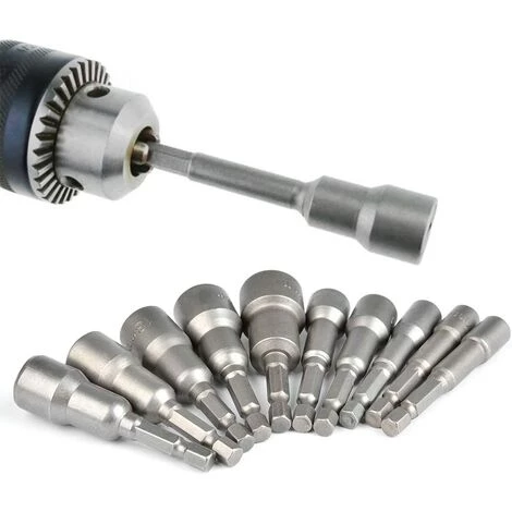 OSQI 10 Pièces Jeu De Douilles Hexagonales Magnétiques 6-15mm Tournevis à Percussion, Jeu De Clés à Douille Hexagonales Magnétiques Outil D'adaptateur De Prise De Douille Hexagonale Magnétique 1/4 6 OSQI 10 Pièces Jeu De Douilles Hexagonales Magnétiques 6-15mm Tournevis à Percussion, Jeu De Clés à Douille Hexagonales Magnétiques Outil D'adaptateur De Prise De Douille Hexagonale Magnétique 1/4 – Image 4