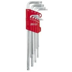 RIBIMEX Lot De 9 Clés Torx Percées Cr-V, T10/T15/T20/T25/T27T30/T40/T45/T50