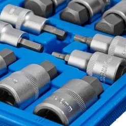 TECTAKE Coffret à Outils 12 Douilles Mâles Pour Clé à Cliquet En Acier Chrome Vanadium - Bleu -Clés et douilles Soldes 7514586 4
