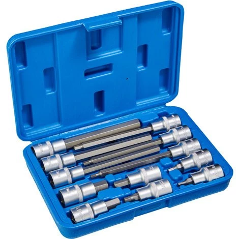 TECTAKE Coffret 12 Pièces Douilles Longues Mâles En Acier Chrome Vanadium - Bleu 3 TECTAKE Coffret 12 Pièces Douilles Longues Mâles En Acier Chrome Vanadium - Bleu