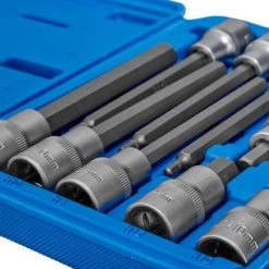 TECTAKE Coffret 12 Pièces Douilles Longues Mâles En Acier Chrome Vanadium - Bleu 9 TECTAKE Coffret 12 Pièces Douilles Longues Mâles En Acier Chrome Vanadium - Bleu -Clés et douilles Soldes 7514588 4