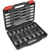 TECTAKE Coffret à Outils 26 Pièces Embouts à Rallonge 12 Pans Mâle En Acier Chrome Vanadium - Noir/rouge -Clés et douilles Soldes 7514590 1