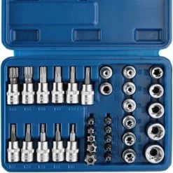 TECTAKE Coffret 34 Pièces Douilles Et Embouts Torx Femelle Et Mâle En Acier Chrome Vanadium - Bleu 9 TECTAKE Coffret 34 Pièces Douilles Et Embouts Torx Femelle Et Mâle En Acier Chrome Vanadium - Bleu -Clés et douilles Soldes 7662222 3
