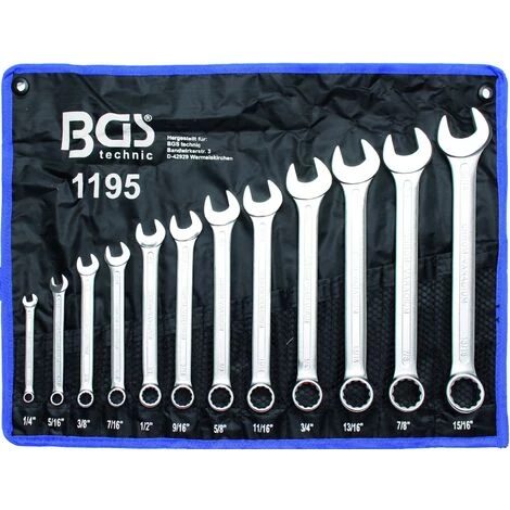 BGS TECHNIC CLES MIXTES COTES POUCES, IMPERIALES, US, SAE, JEU DE 12 CLES BGS 3 BGS TECHNIC CLES MIXTES COTES POUCES, IMPERIALES, US, SAE, JEU DE 12 CLES BGS
